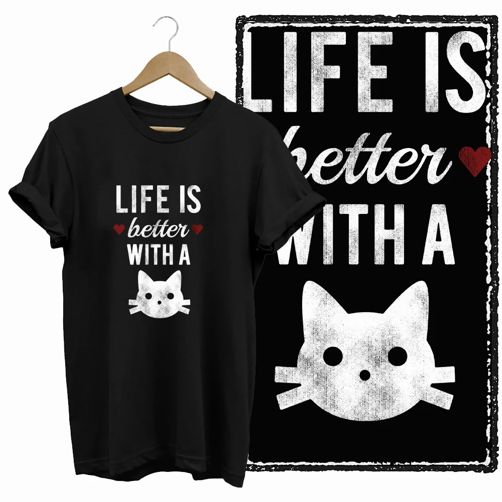 Just A Girl Who Loves Cats Graphic T-Shirt - Image 8