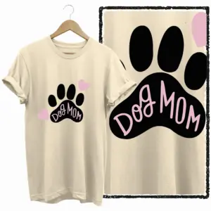 Dog Mom Paw Print Graphic T-Shirt