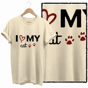 I Love My Cat Graphic T-Shirt