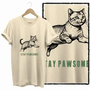 Leaping Cat Graphic T-Shirt
