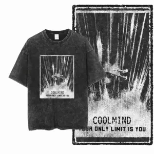 Monochrome Falling Figure Graphic T-Shirt