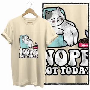 Nope Not Today Cat Graphic T-Shirt