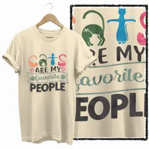 Cats Are My Favorite People Graphic T-Shirt