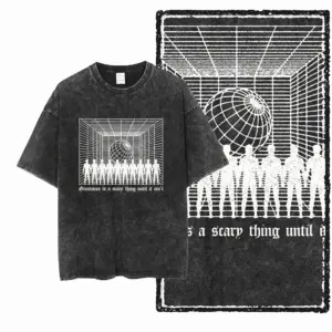Human Figures Wireframe Sphere Graphic T-Shirt