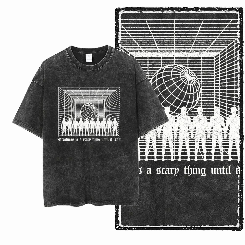 Human Figures Wireframe Sphere Graphic T-Shirt