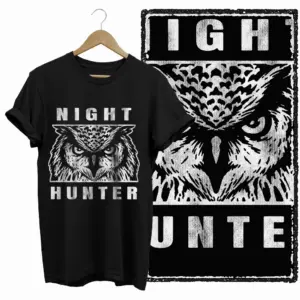 Night Hunter Owl Graphic T-Shirt