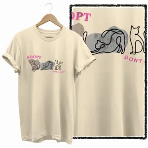 Adopt Don't Shop Cat Graphic T-Shirt