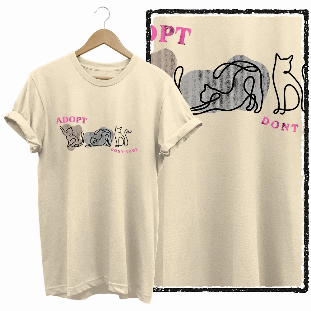 Adopt Don't Shop Cat Graphic T-Shirt