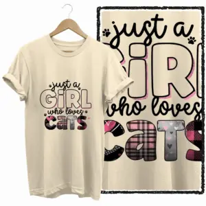 Just a Girl Who Loves Cats Graphic T-Shirt