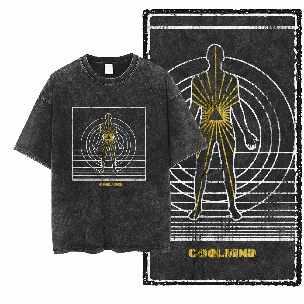 Human Figure Radiant Triangle Graphic T-Shirt