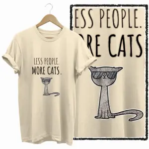 Less People More Cats Graphic T-Shirt