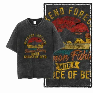 Salmon Fishing Vintage Graphic T-Shirt