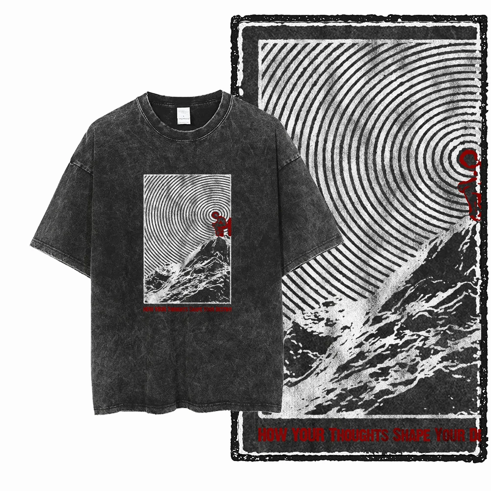 Concentric Mountain Figure Graphic T-Shirt