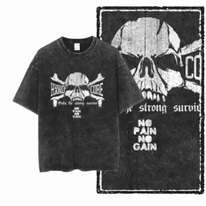 Hardcore Skull Graphic T-Shirt