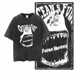 Ocean's Fury Shark Graphic T-Shirt