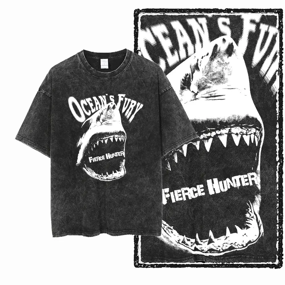 Ocean's Fury Shark Graphic T-Shirt