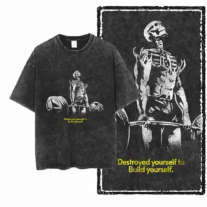 Skeleton Deadlift Graphic T-Shirt