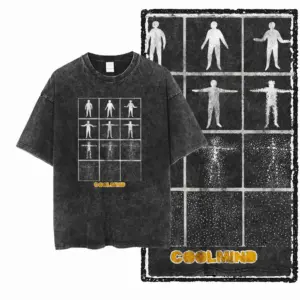 Human Figure Grid Graphic T-Shirt