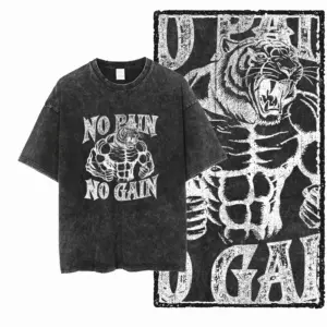 No Pain No Gain Tiger Graphic T-Shirt