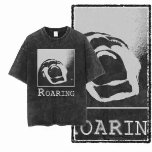 Abstract Roaring Face Graphic T-Shirt