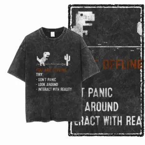 Offline Pixel Dino Graphic T-Shirt