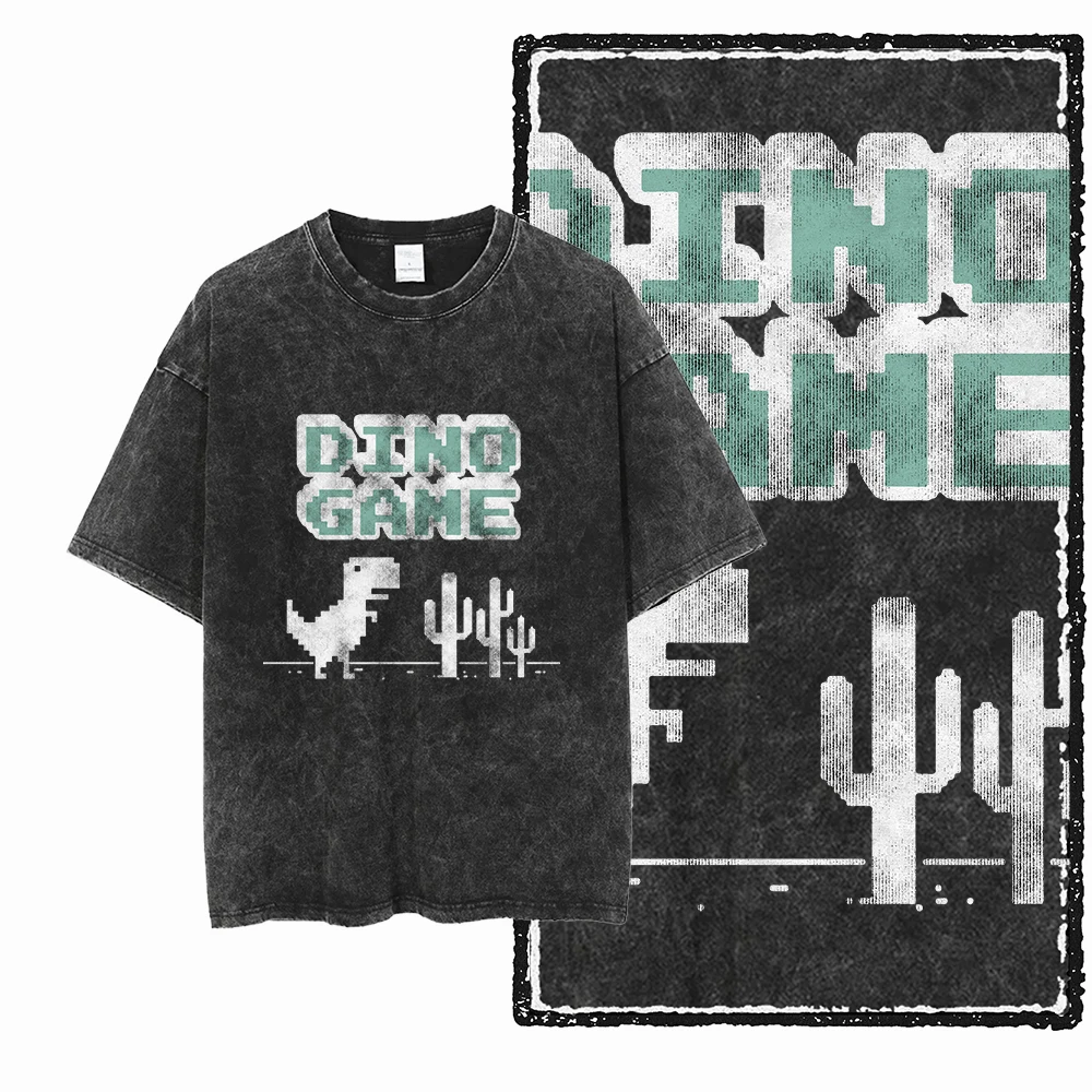 Retro Dino Game Graphic T-Shirt