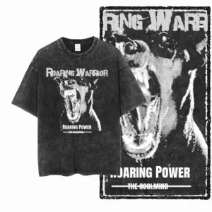 Roaring Warrior Dog Graphic T-Shirt