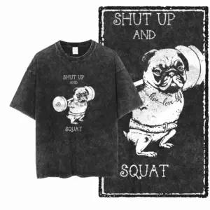 Pug Squat Workout Graphic T-Shirt