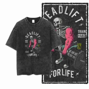Skeleton Deadlift for Life Graphic T-Shirt