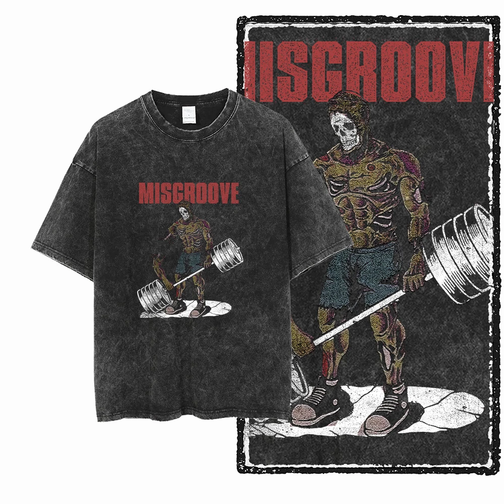 Skeleton Weightlifting Graphic T-Shirt