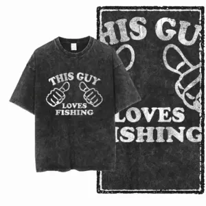 This Guy Loves Fishing Thumbs Up Graphic T-Shirt