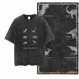 Pixel Dinosaur Lineup Graphic T-Shirt