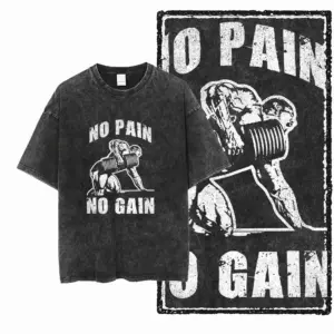 No Pain No Gain Weightlifting Graphic T-Shirt
