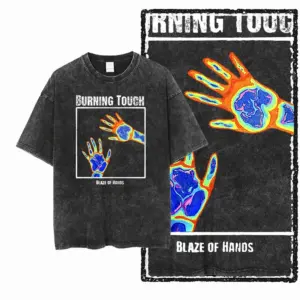 Burning Touch Hands Graphic T-Shirt